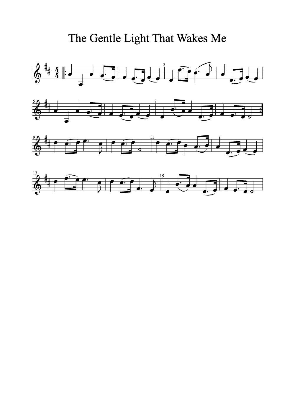 Sheet music preview for The Gentle Light That Wakes Me