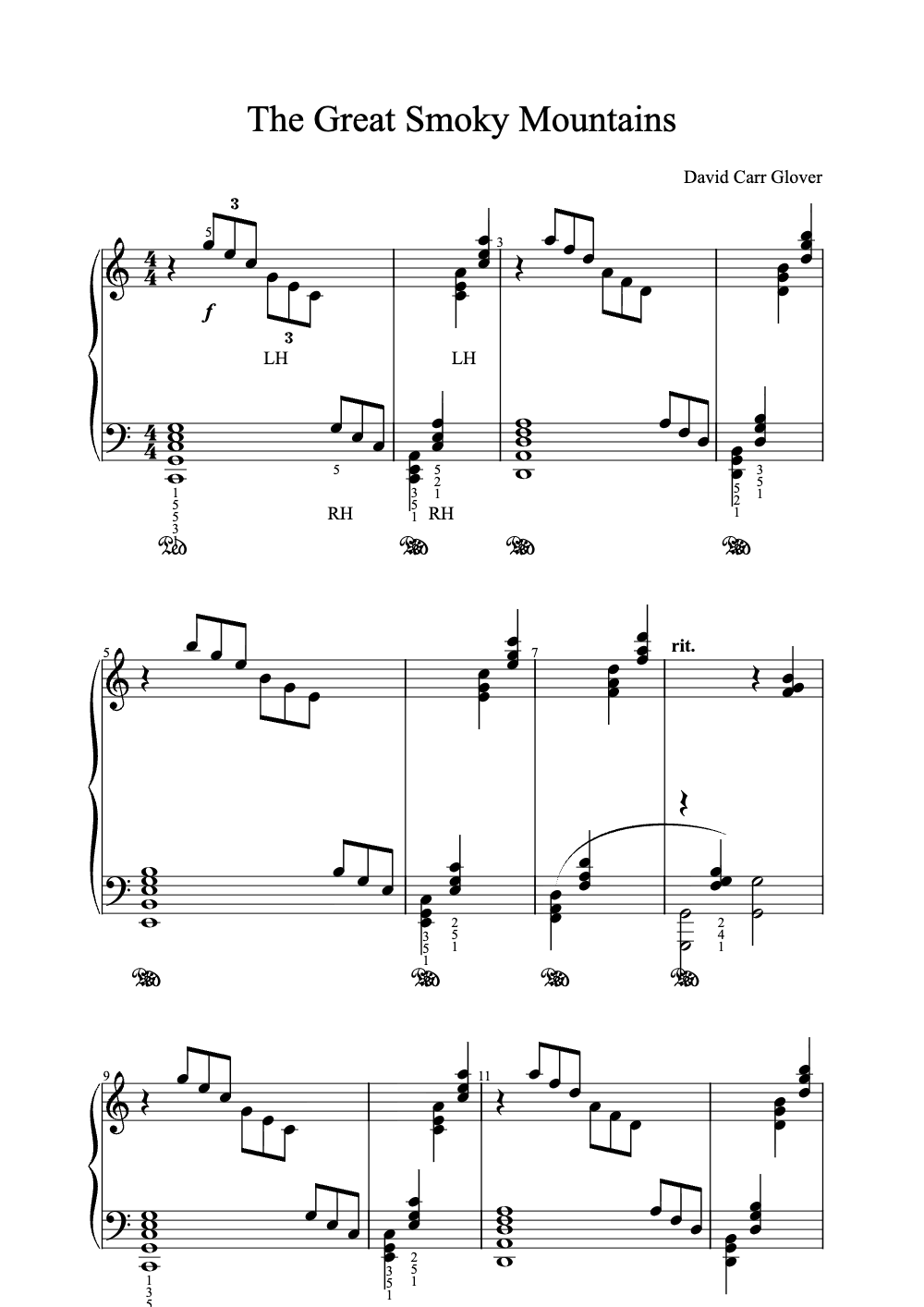 Sheet music preview for The Great Smoky Mountains