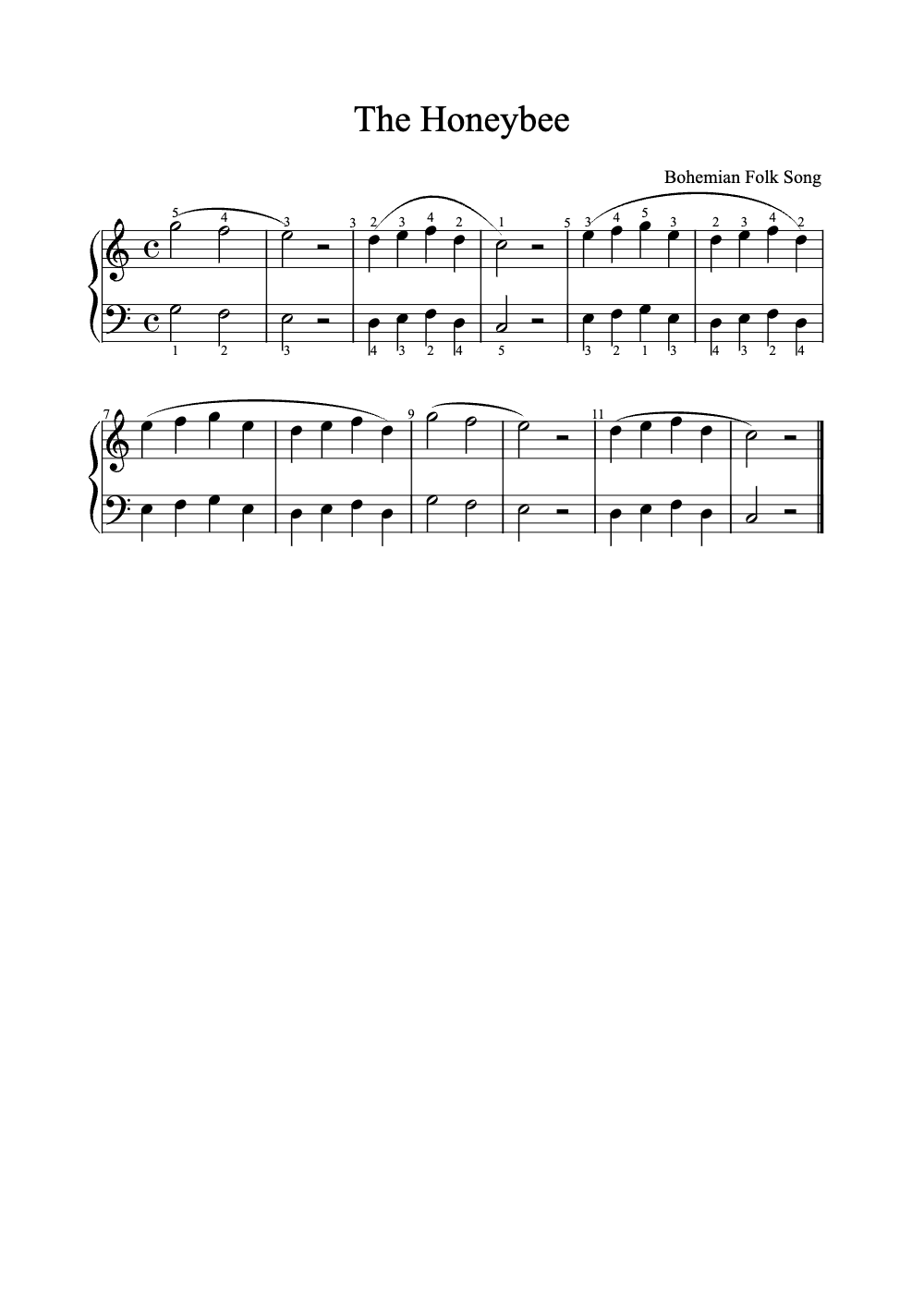Sheet music preview for The Honeybee