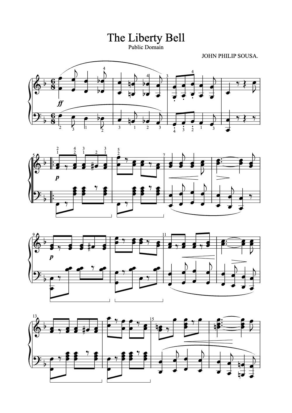 Sheet music preview for The Liberty Bell
