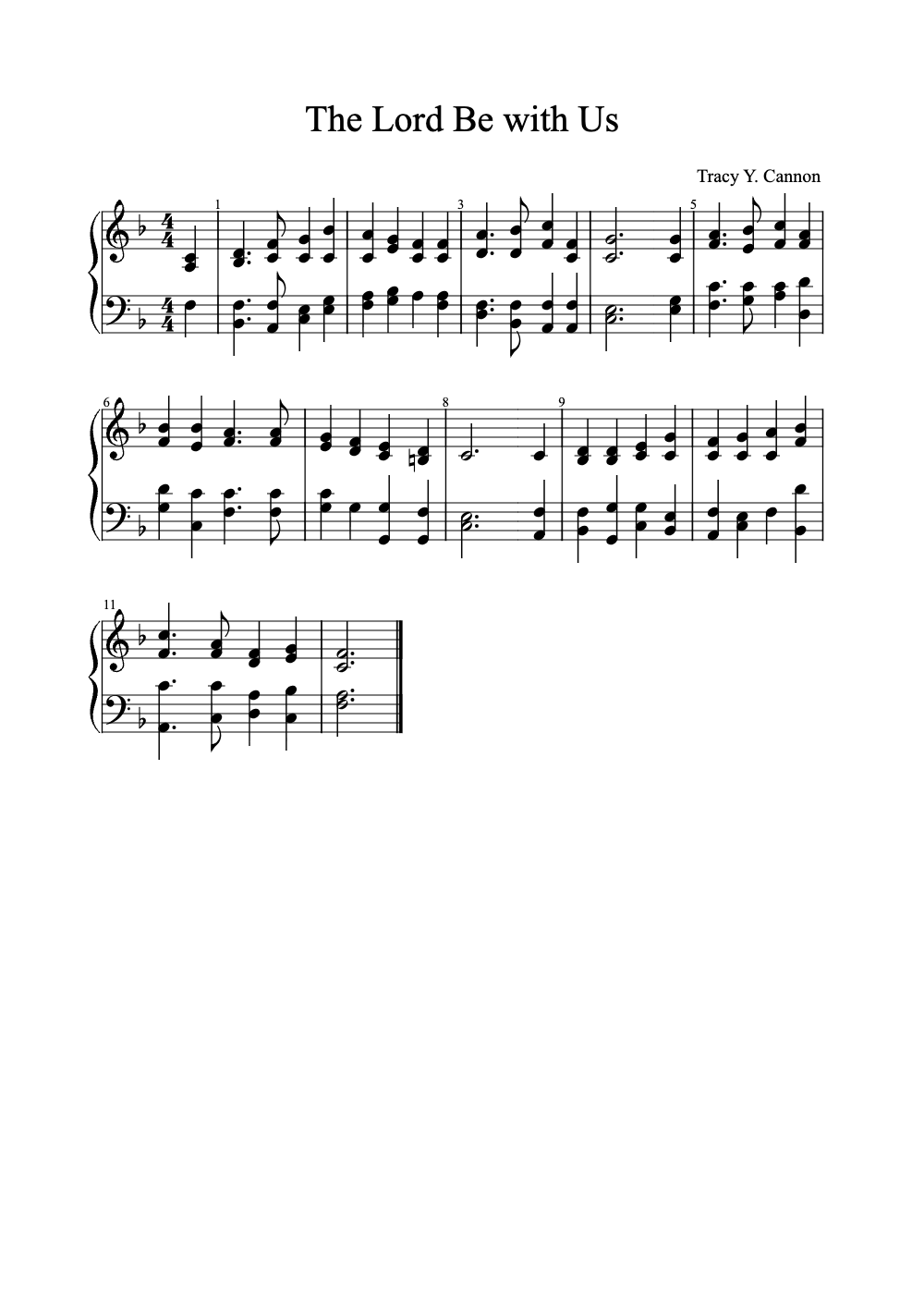 Sheet music preview for The Lord Be with Us