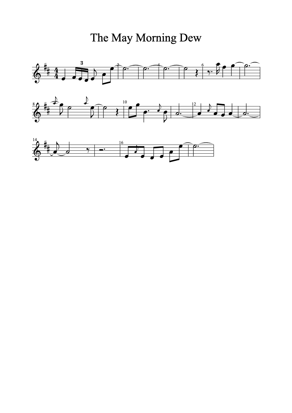 Sheet music preview for The May Morning Dew