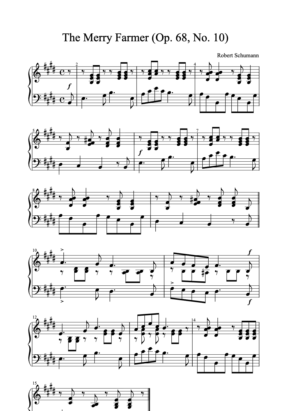 Sheet music preview for The Merry Farmer