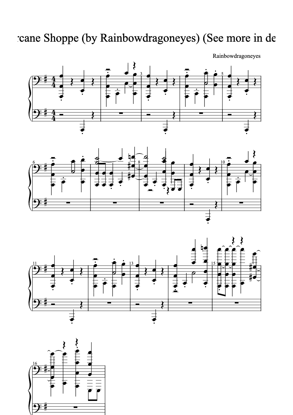 Sheet music preview for The Messenger
