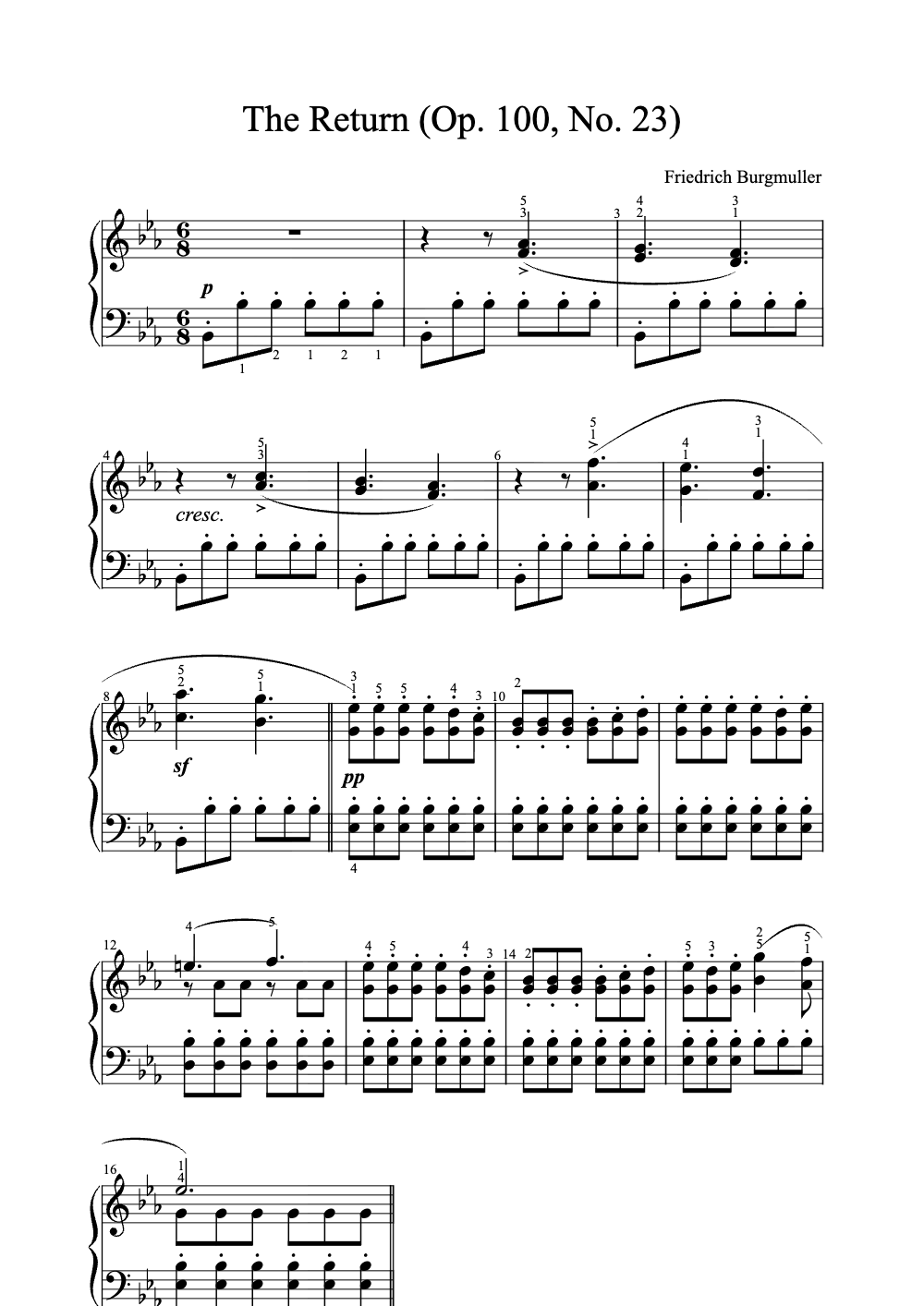 Sheet music preview for The Return