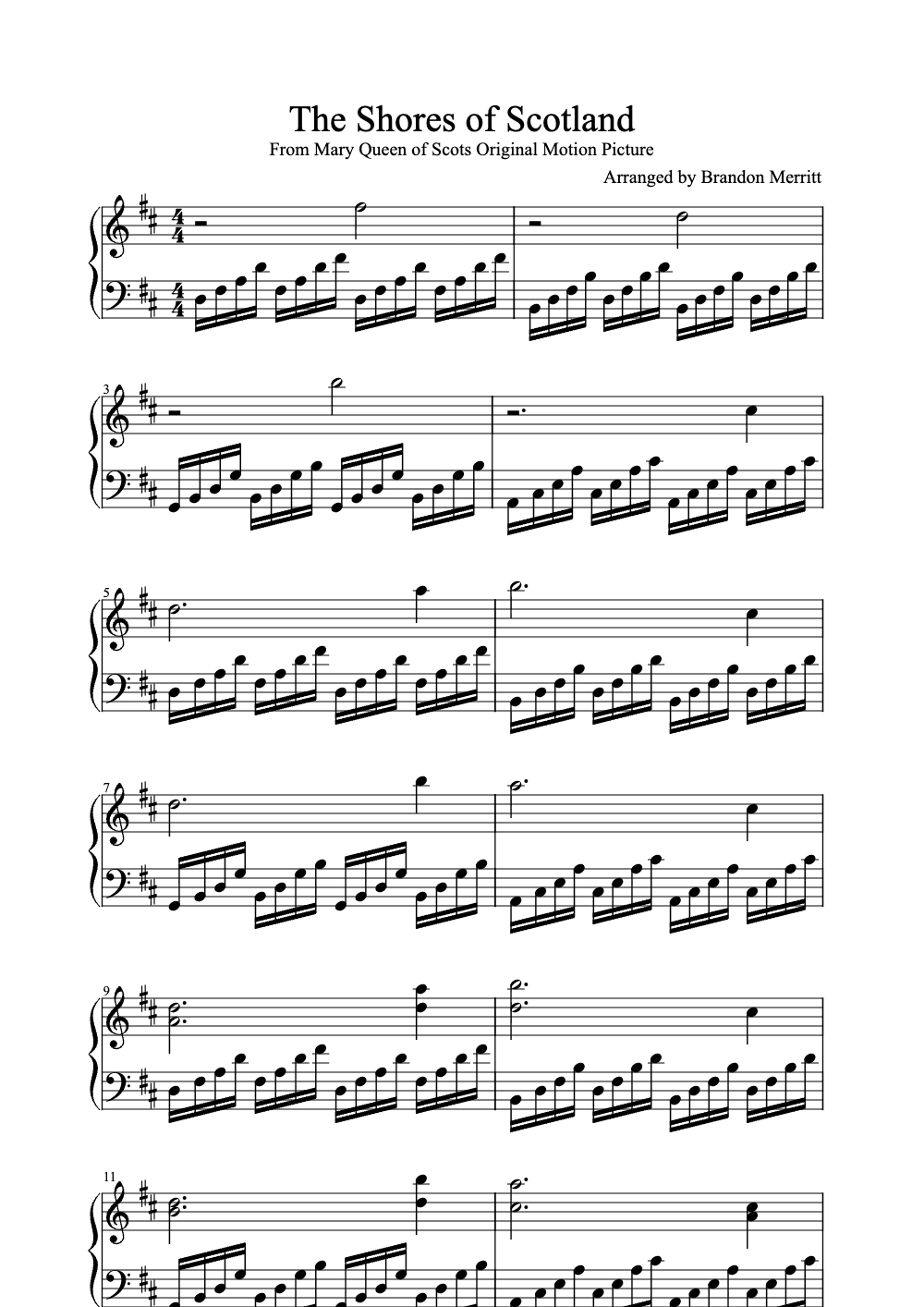 Sheet music preview for The Shores of Scotland