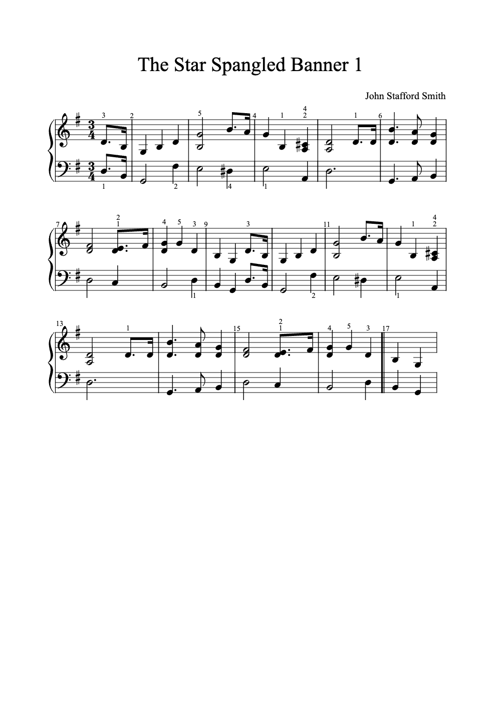 Sheet music preview for The Star-Spangled Banner