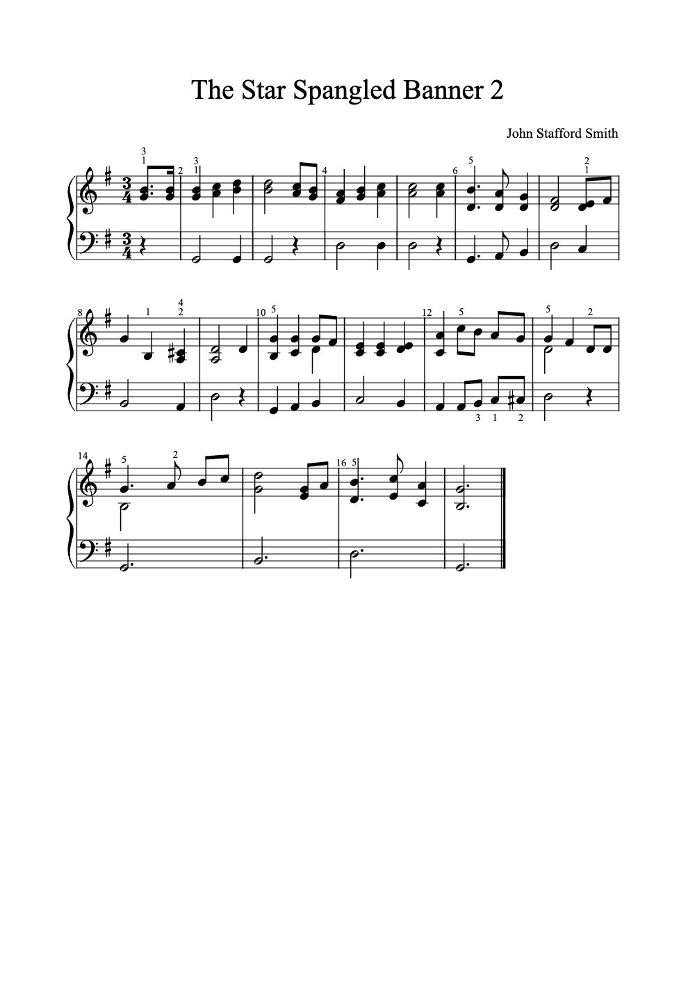 Sheet music preview for The Star-Spangled Banner