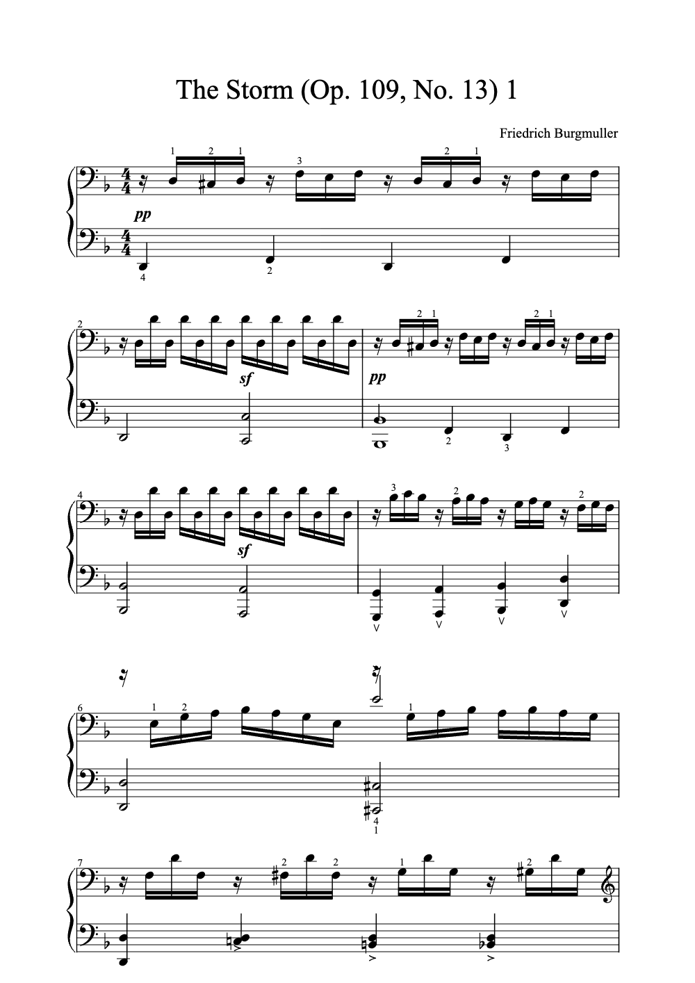 Sheet music preview for The Storm