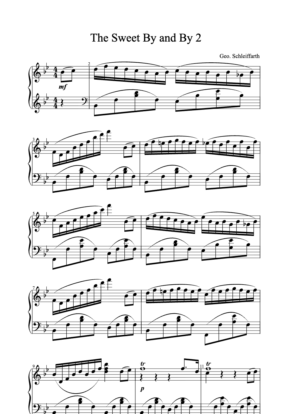 Sheet music preview for The Sweet By and By