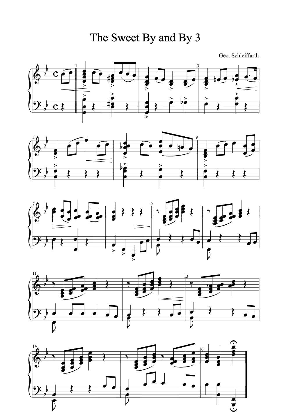 Sheet music preview for The Sweet By and By