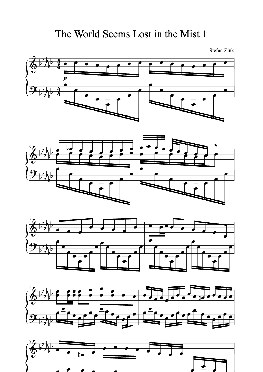 Sheet music preview for The World Seems Lost in the Mist