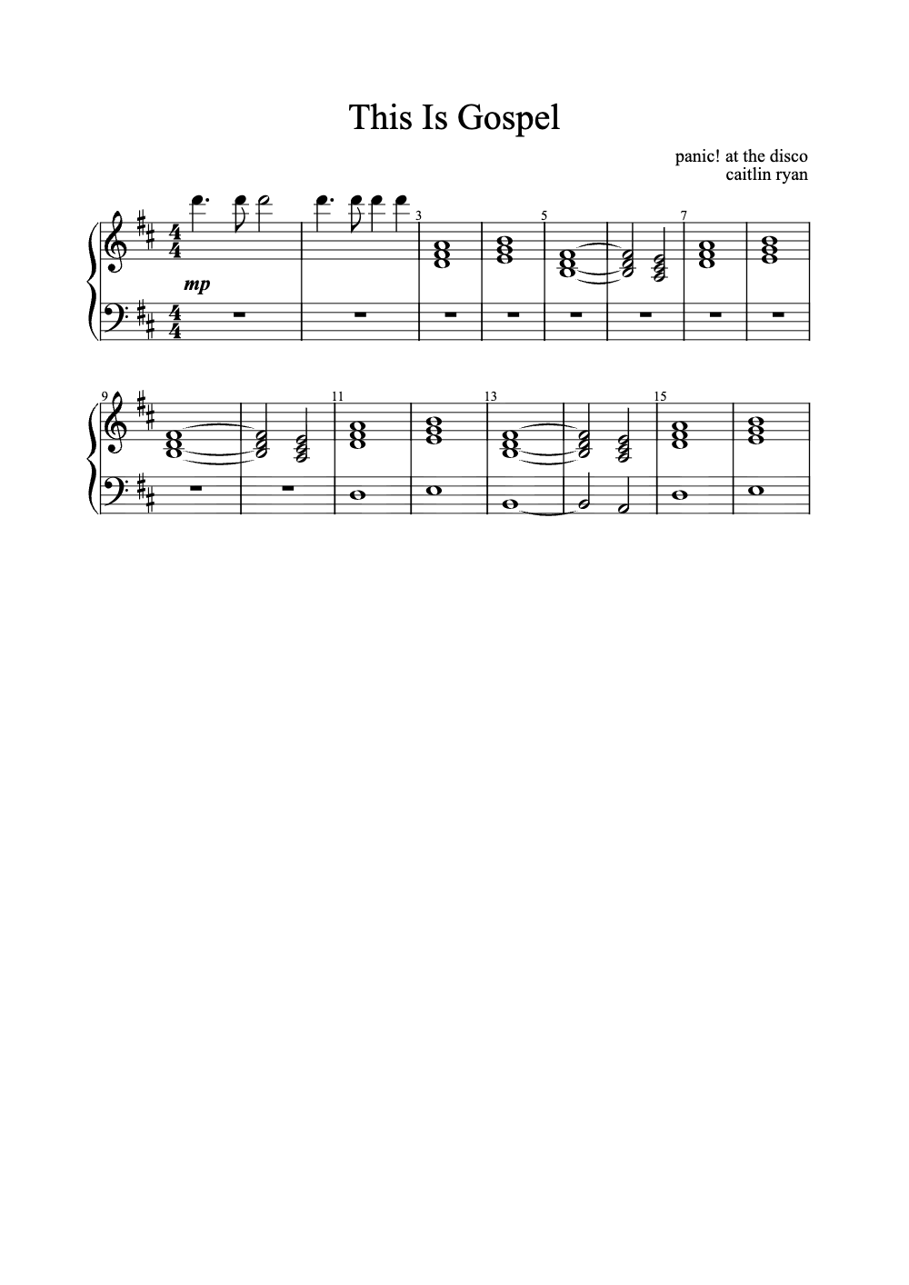 Sheet music preview for This Is Gospel