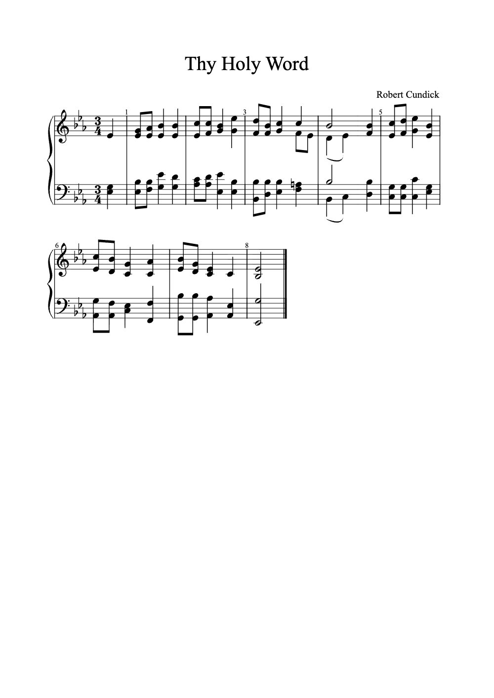Sheet music preview for Thy Holy Word