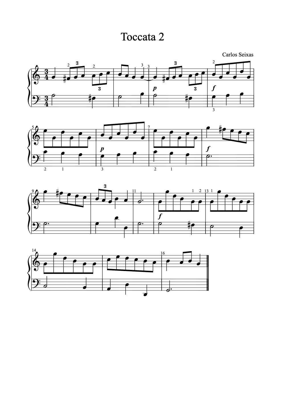 Sheet music preview for Toccata 2