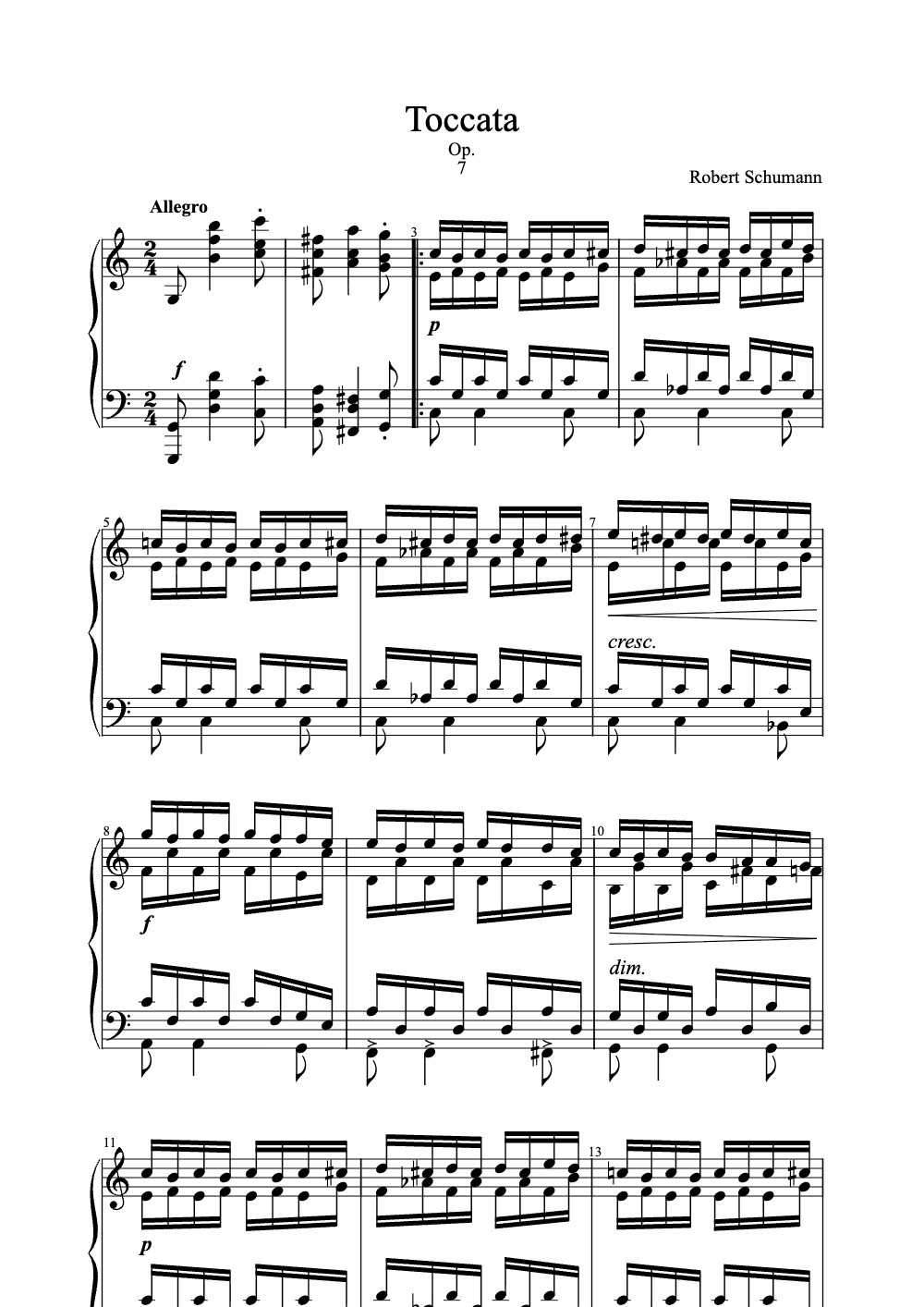 Sheet music preview for Toccata