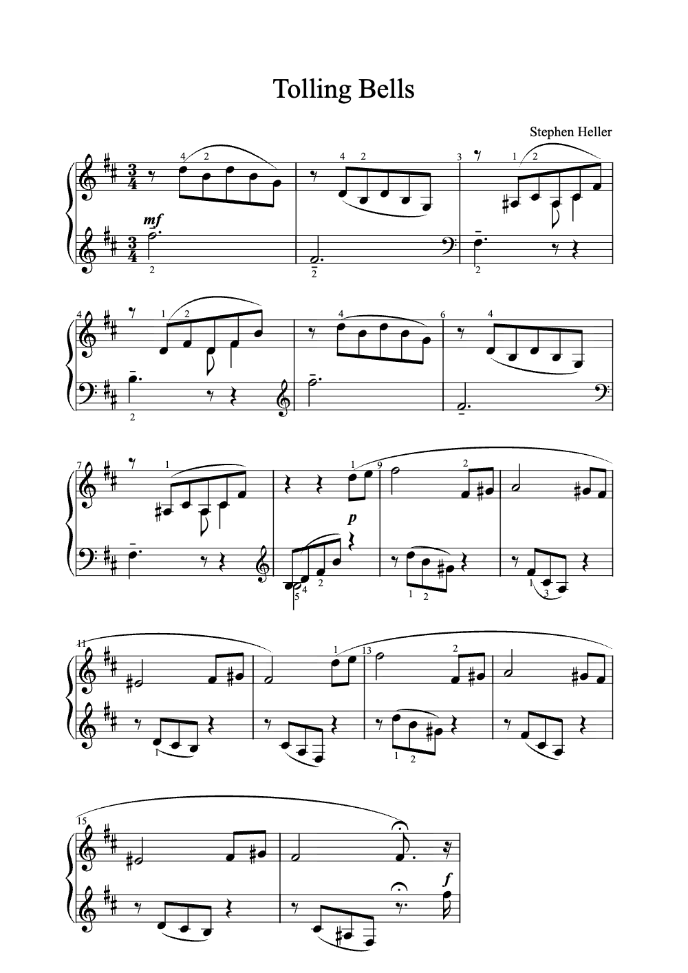 Sheet music preview for Tolling Bells