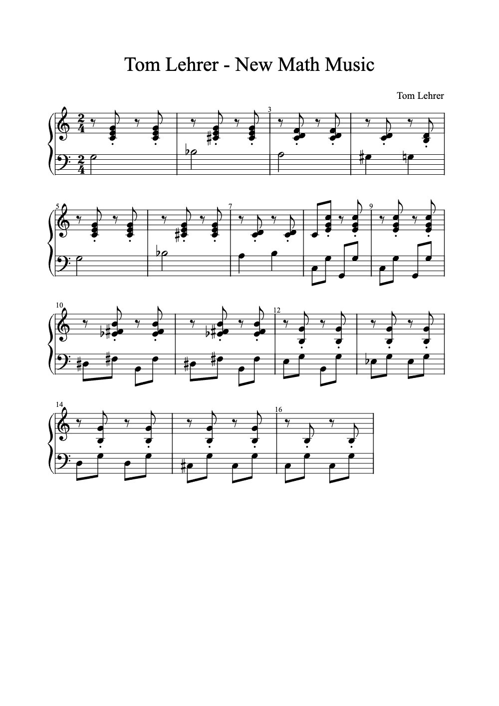 Sheet music preview for New Math