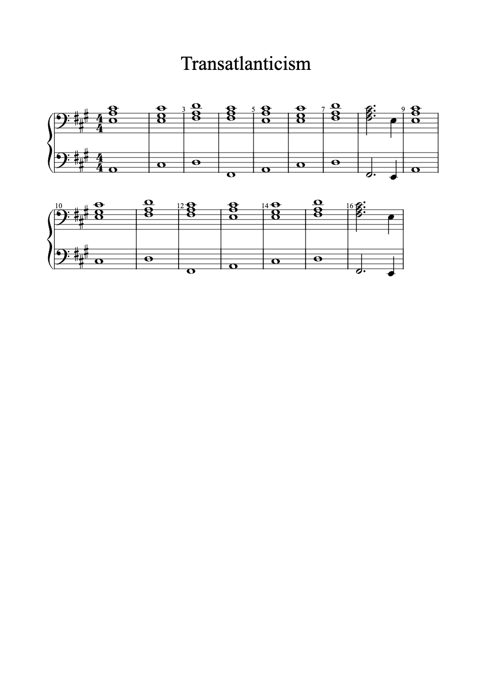 Sheet music preview for Transatlanticism