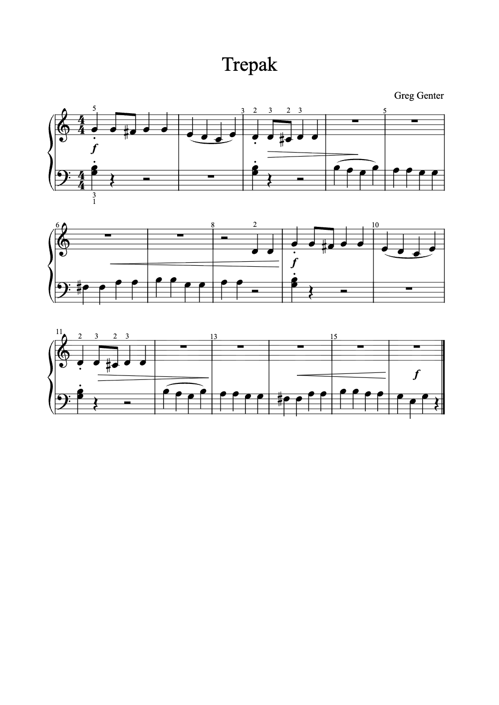 Sheet music preview for Trepak