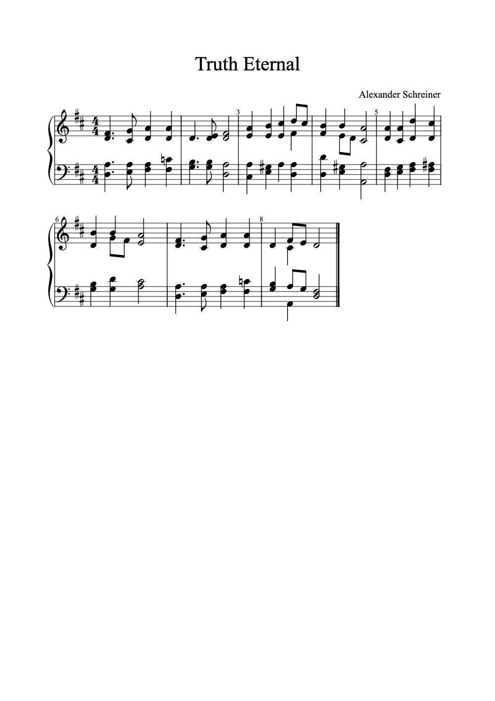 Sheet music preview for Truth Eternal