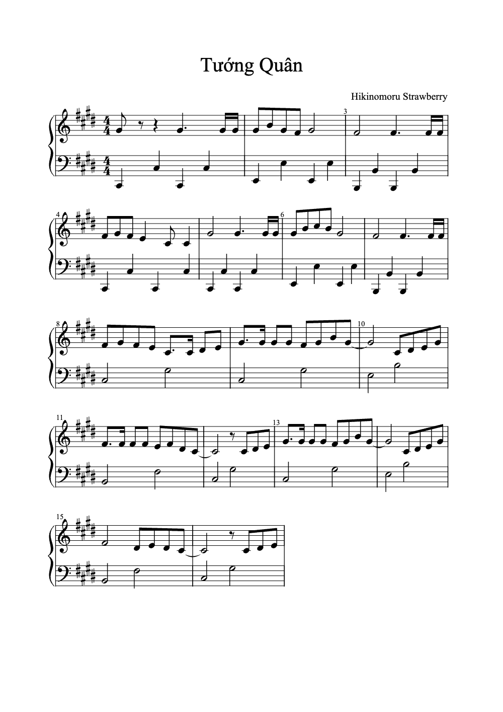 Sheet music preview for Tướng Quân