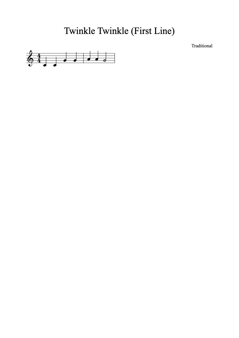 Sheet music preview for Twinkle, Twinkle, Little Star