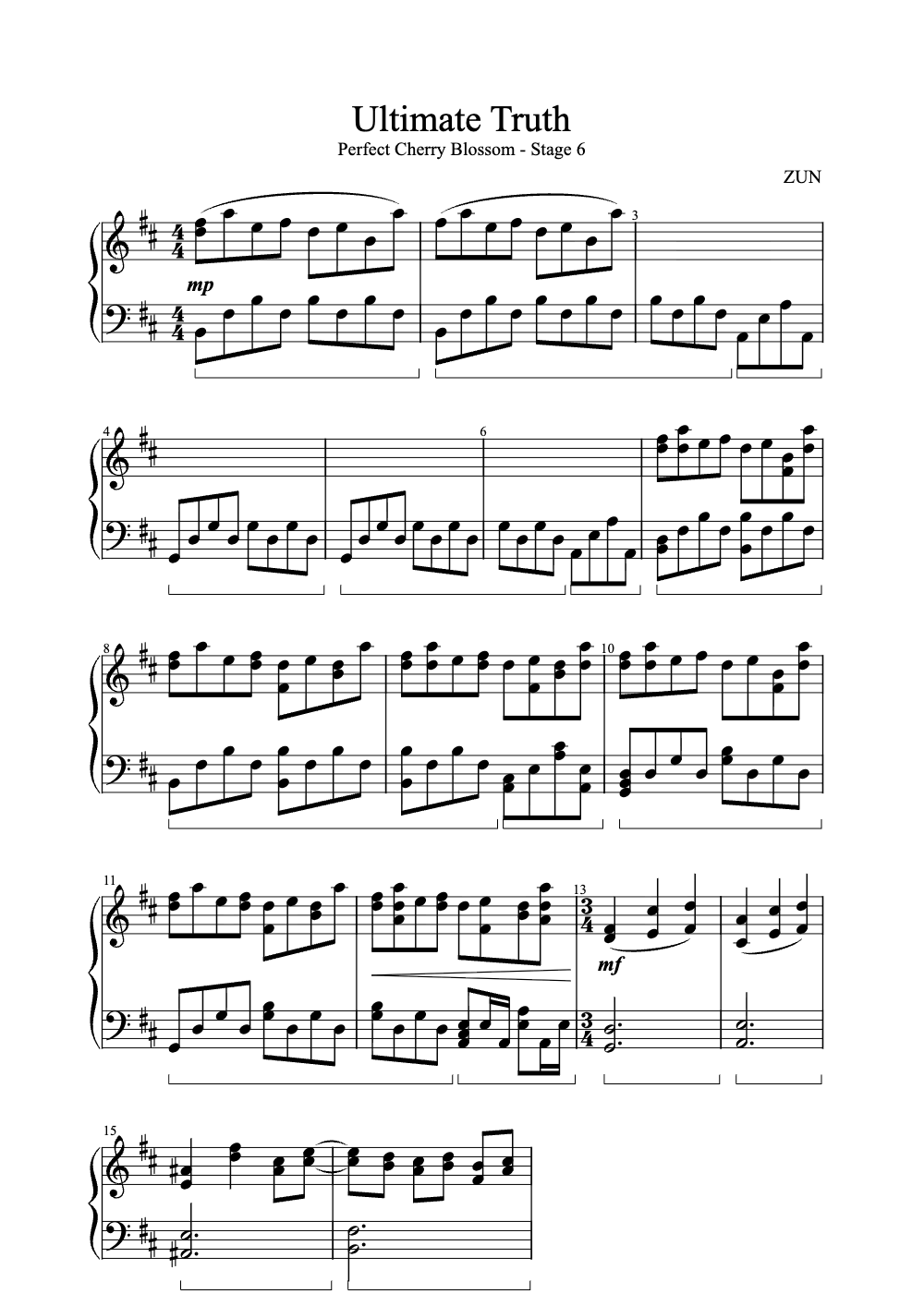 Sheet music preview for Ultimate Truth