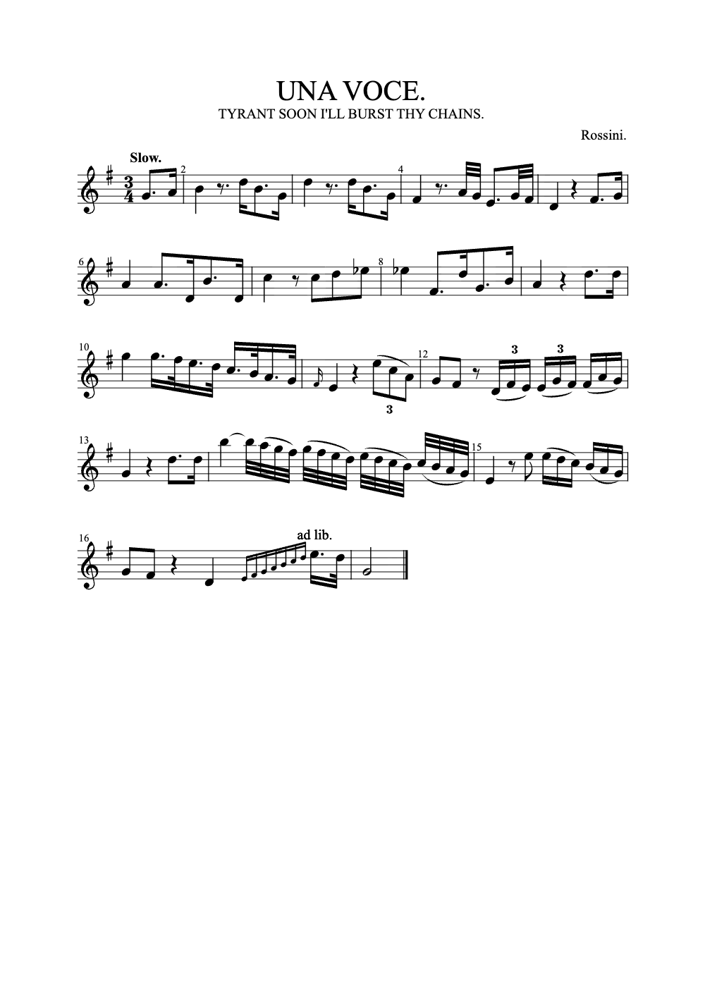 Sheet music preview for Una Voce