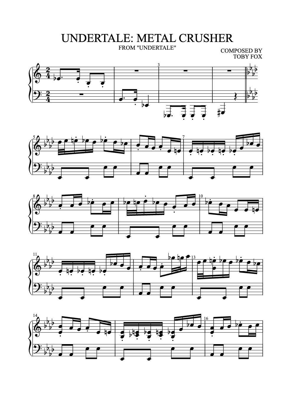 Sheet music preview for Metal Crusher