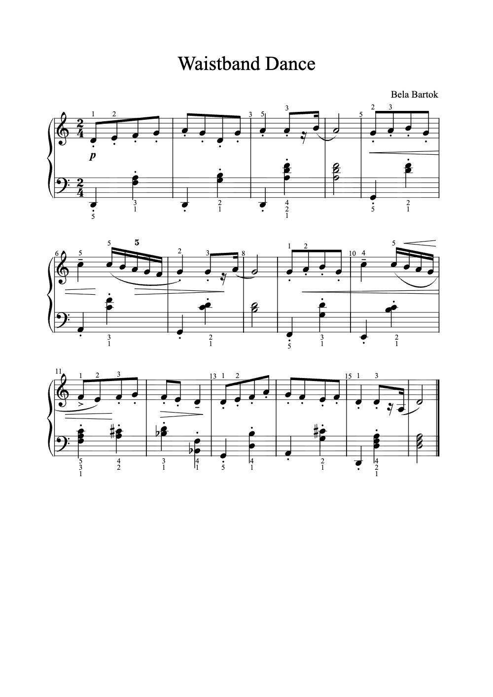 Sheet music preview for Waistband Dance