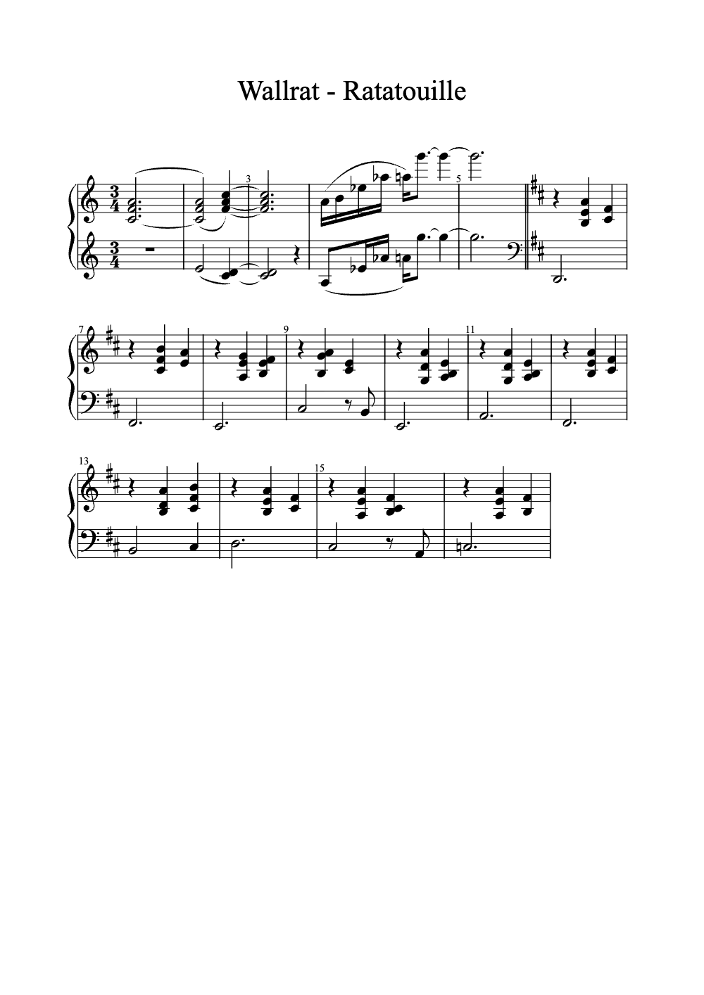 Sheet music preview for Wallrat