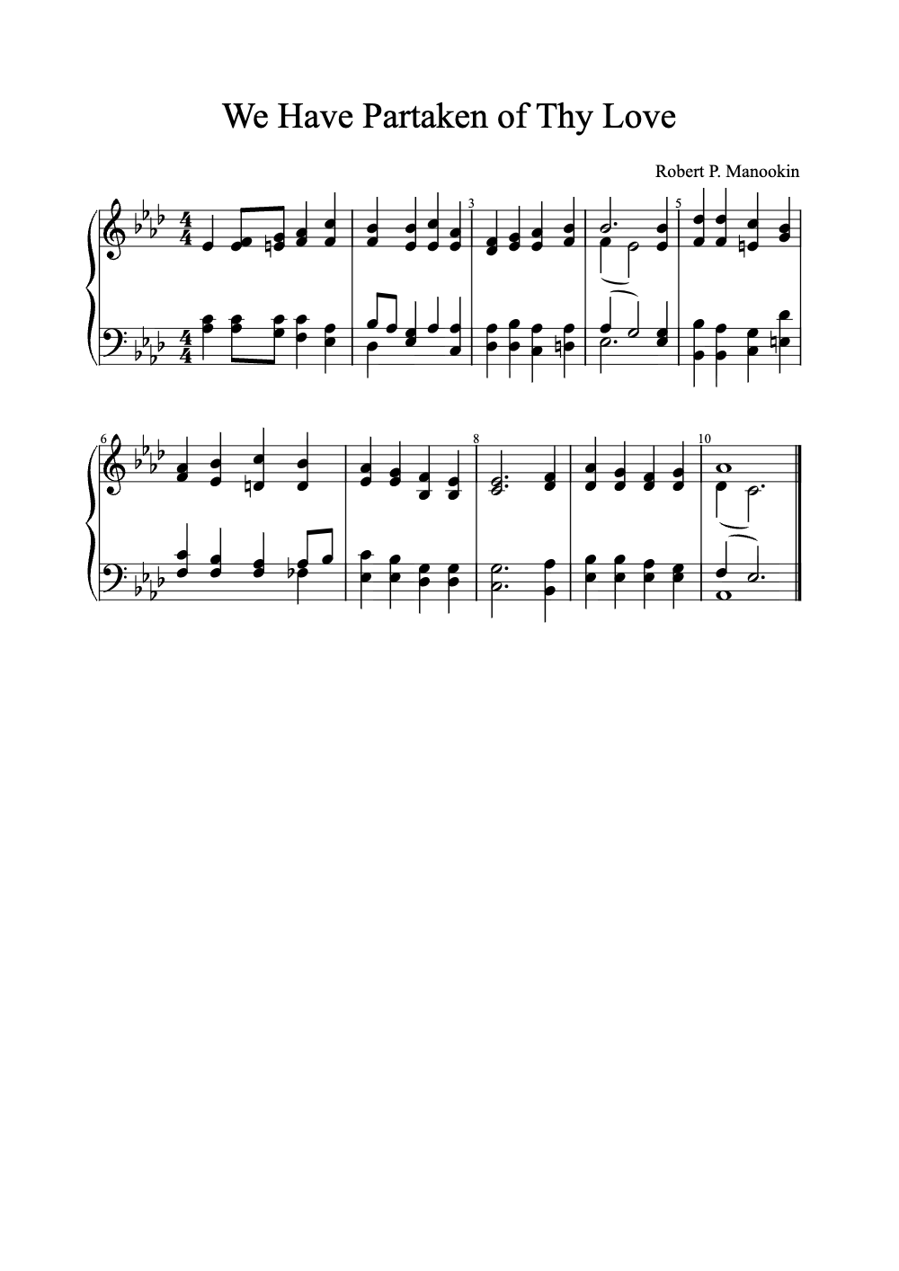 Sheet music preview for We Have Partaken of Thy Love