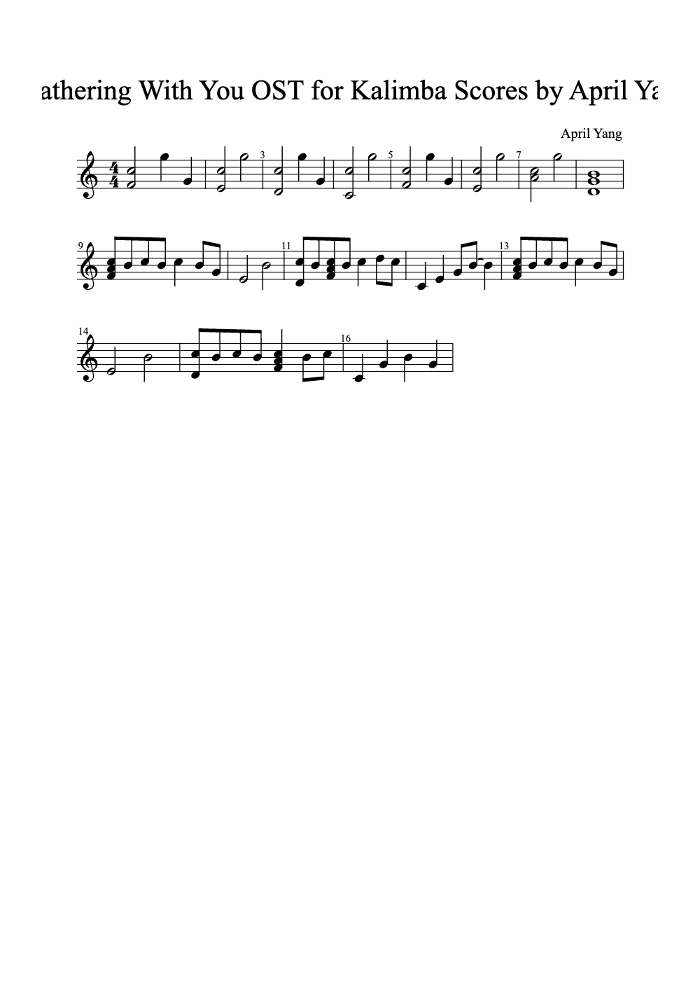 Sheet music preview for Weathering With You