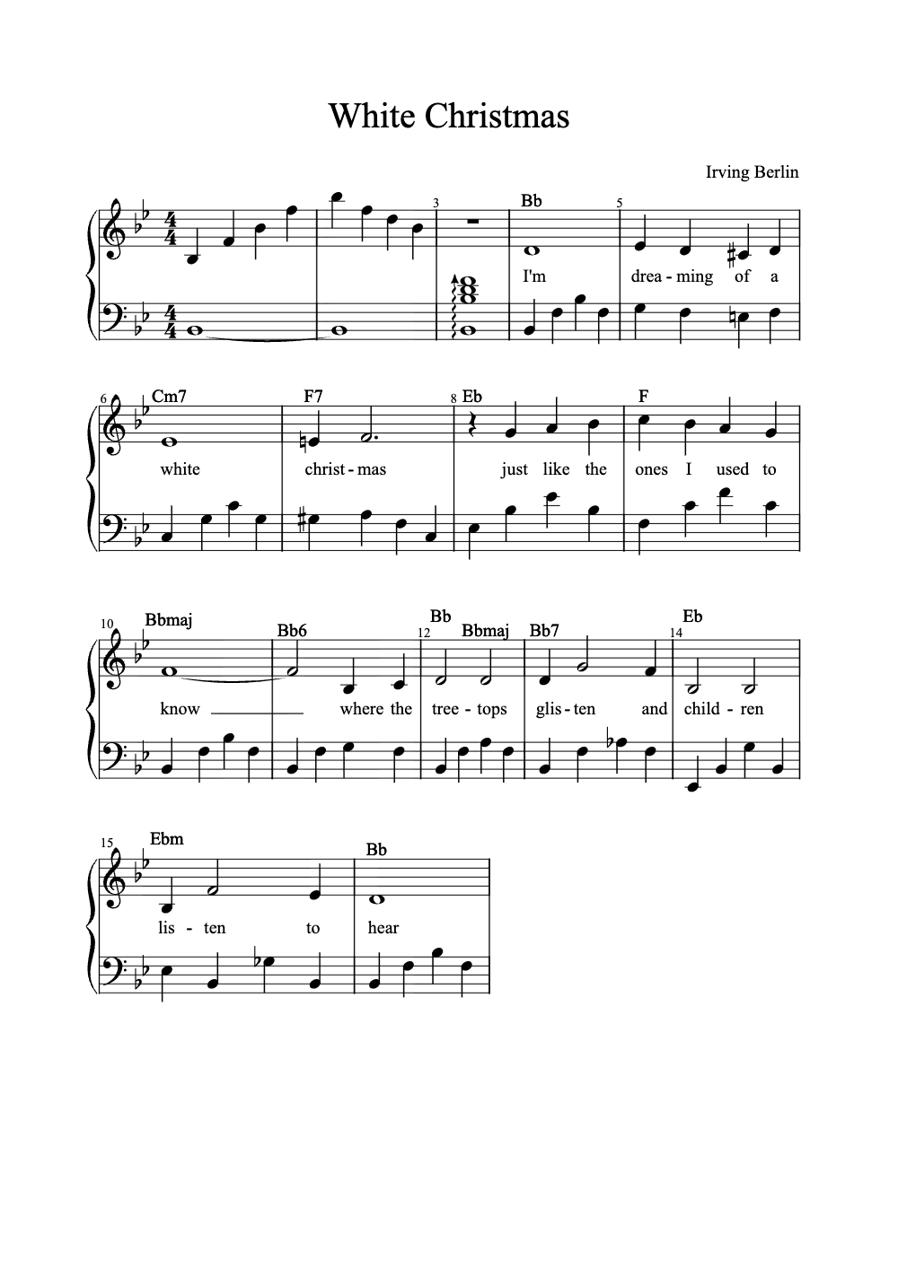 Sheet music preview for White Christmas