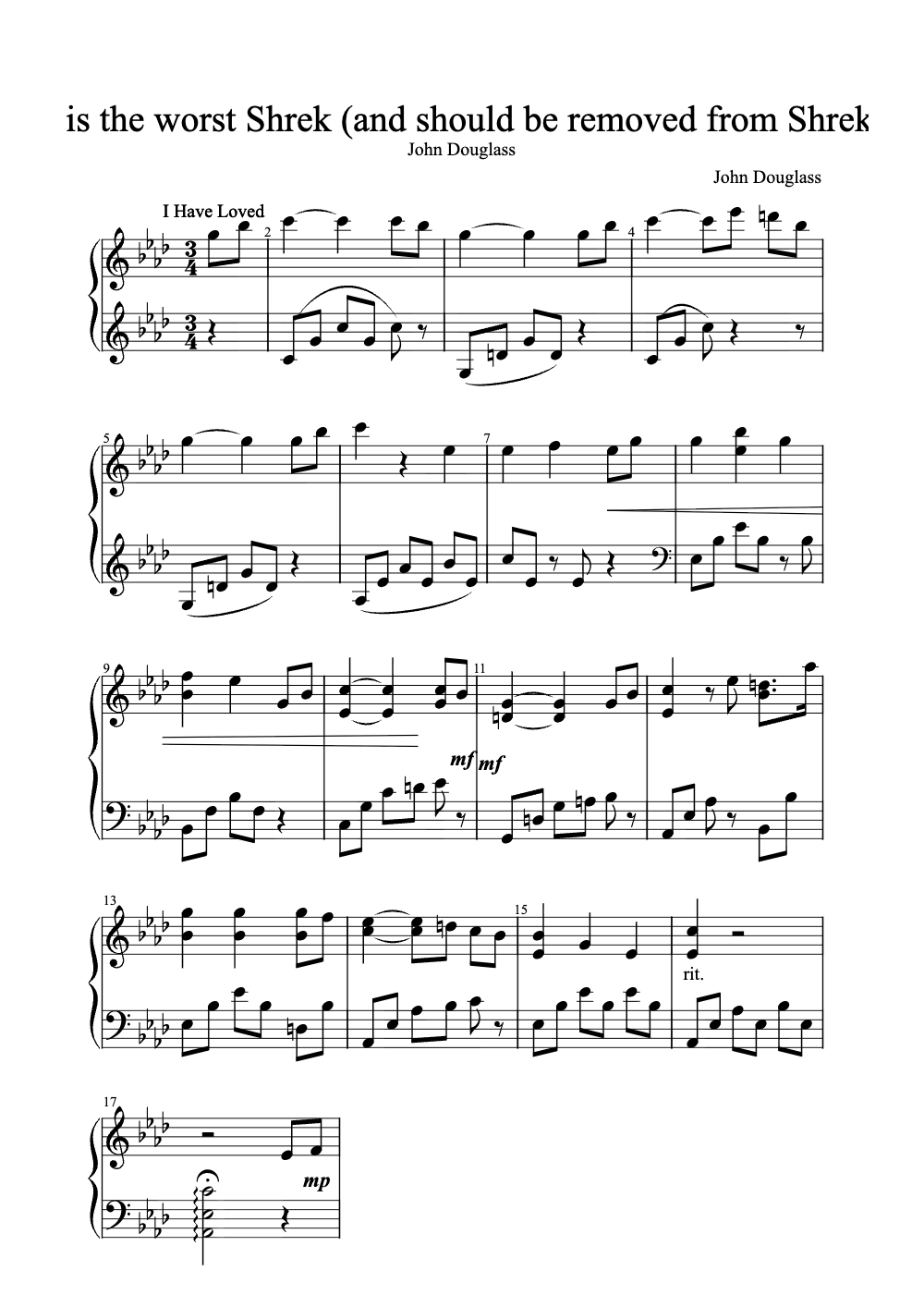 Sheet music preview for Why Shrek 3 Is the Worst Shrek (And Should Be Removed from Shrek Canon)