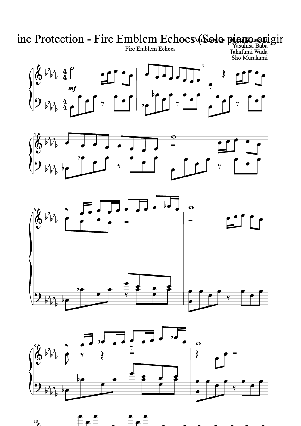Sheet music preview for With Mila's Divine Protection