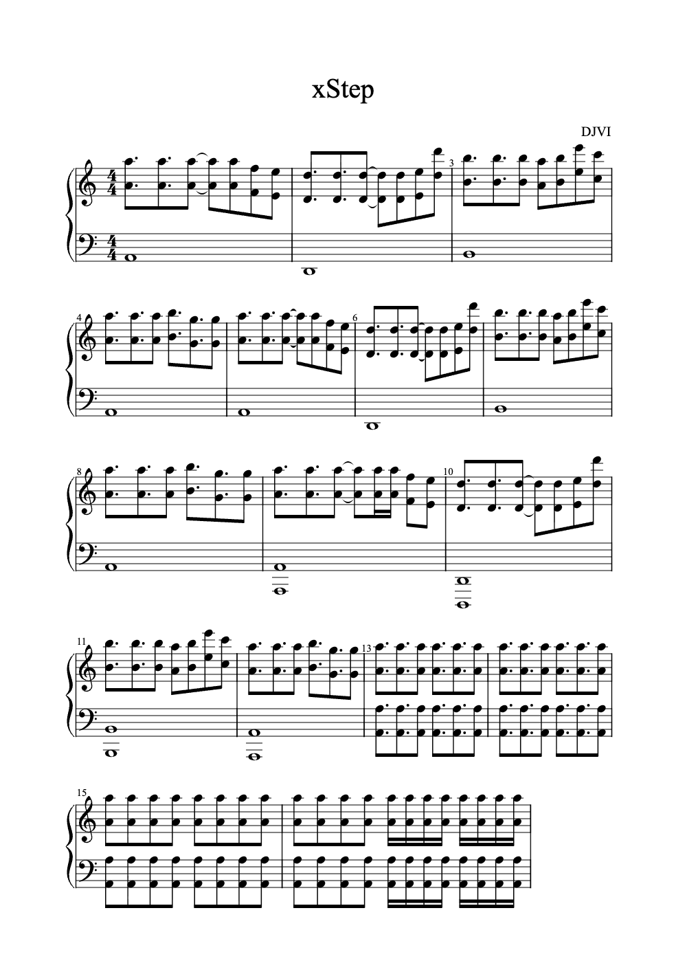 Sheet music preview for XStep