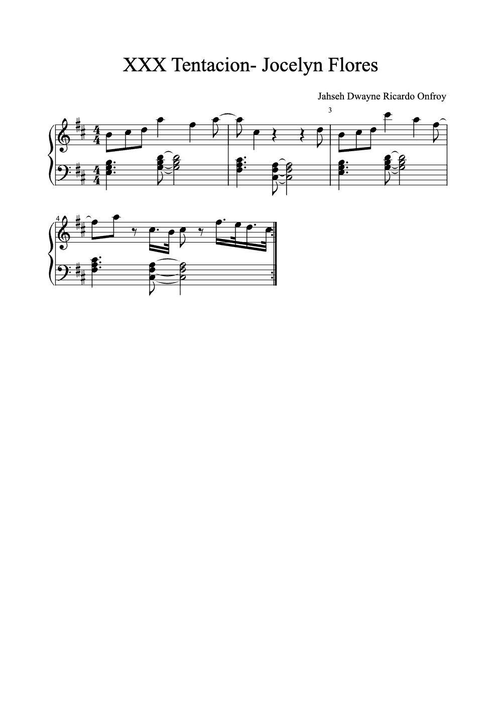 Sheet music preview for Jocelyn Flores