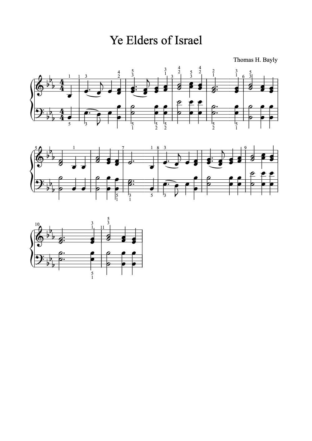 Sheet music preview for Ye Elders of Israel