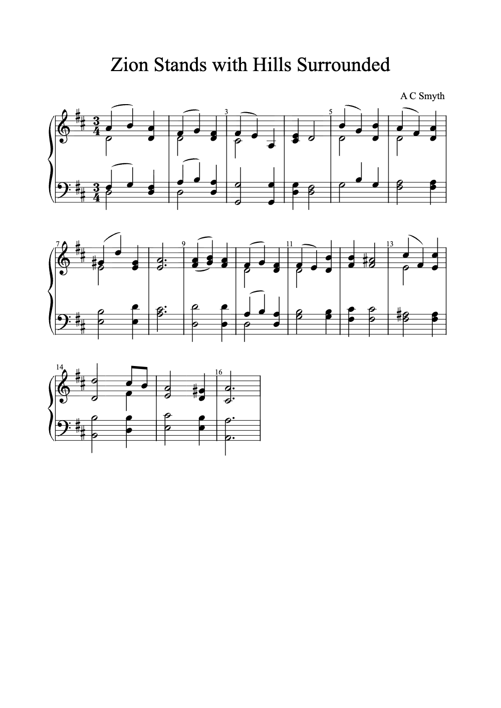 Sheet music preview for Zion Stands with Hills Surrounded